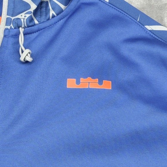 Nike LeBron James Hoodie Mens XXL Blue Therma Fit Full Zip Basketball Sweatshirt - Picture 8 of 12